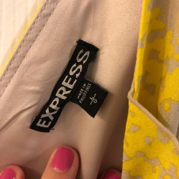 Express  Yellow and Tan dress - Size Large - Picture 3 of 3